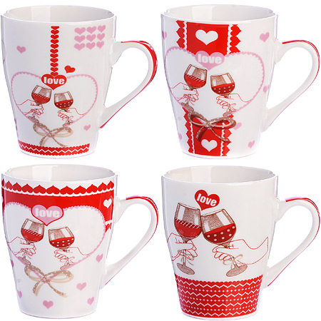 25974 Кружка 340мл LOVE (мин.4шт) LR(х36)  25974 Кружка