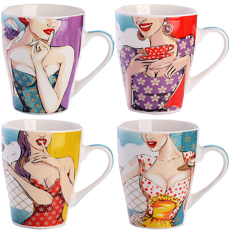 31229 Кружка 340 мл Beauty Woman (мин.4шт)LR (х36)  31229 Кружка